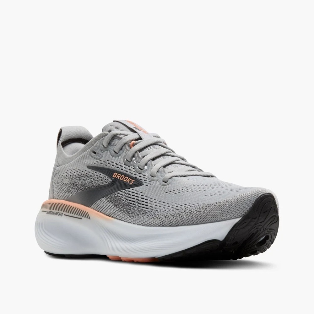Brooks Adrenaline GTS 25 Women's Sz 8 Running Shoes Primer Grey/Blackened Pearl - Picture 2 of 7